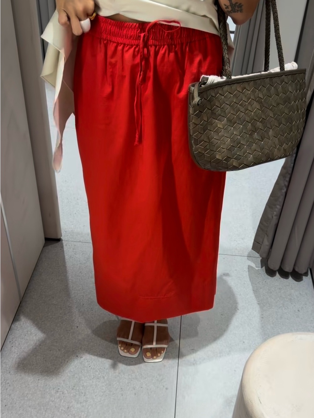 ZARA ZW COLLECTION POPLIN MIDI SKIRT SIZE XS - Picture 8 of 16